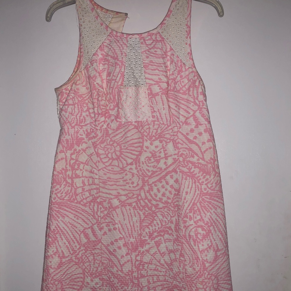 Lilly Pulitzer pink white & lace dress